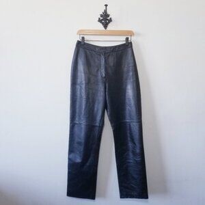 Danier Leather Pants Womens Size S Black 90s Y2K Straight Leg
